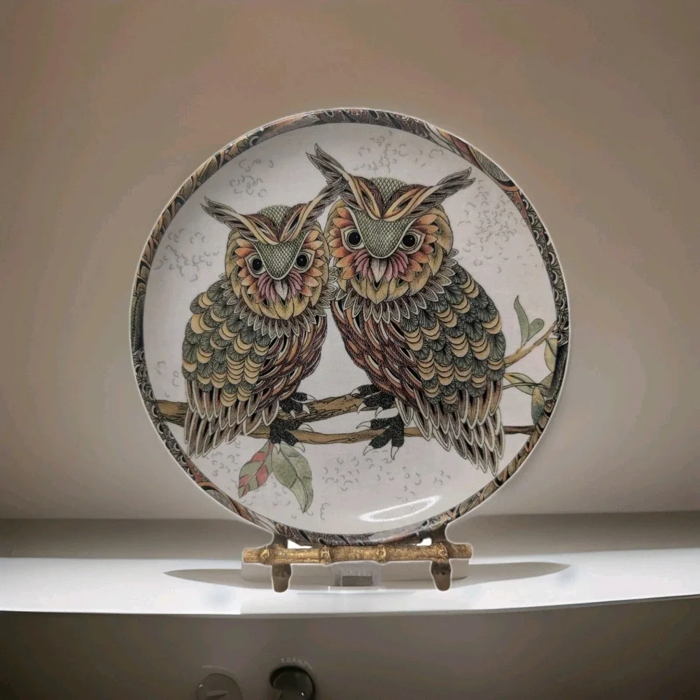 Williams Sonoma Owl Collection Salad Plates Set Of 4 In 4 designs Stoneware 2010